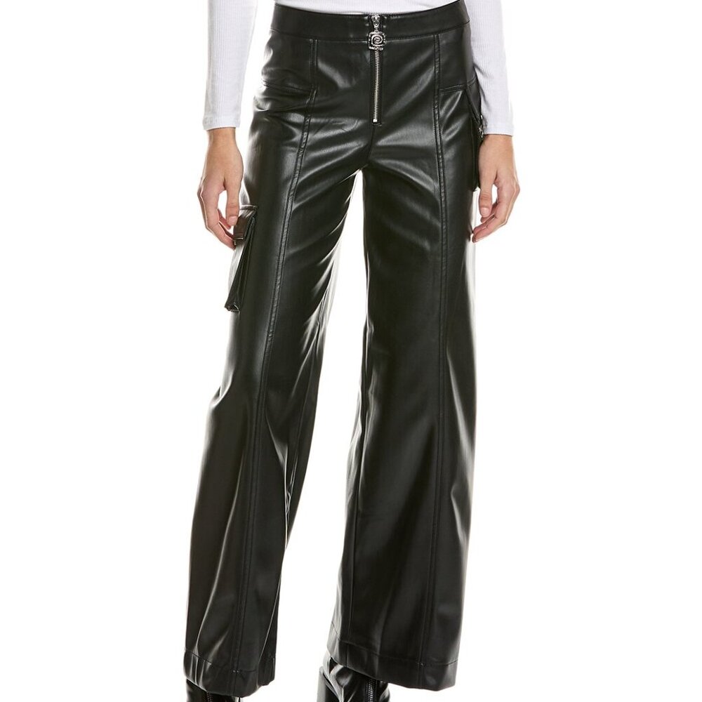 Staud Ezra Vegan Leather Pant - Black - Size 0
